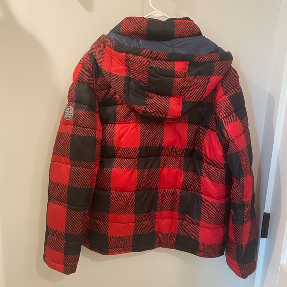 Tommy Hilfiger Red and Black Plaid Coat - Picture 4 of 5
